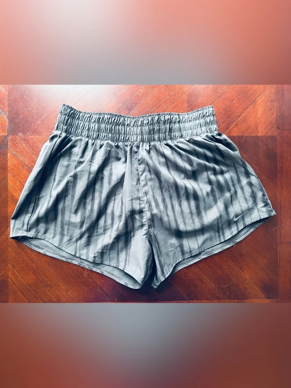 Nike Women's Dark Charcoal Athletic Shorts with Subtle Stripe size M
